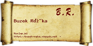 Buzek Réka névjegykártya